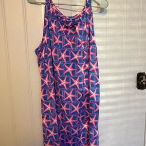 Lulu B~Blue and Pink Starfish Pattern Dress